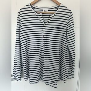 Bae the Label Nursing & Maternity Top Striped Henley Cotton Australia